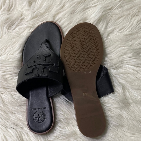 Tory Burch Black Leather Sandals - Picture 4 of 6